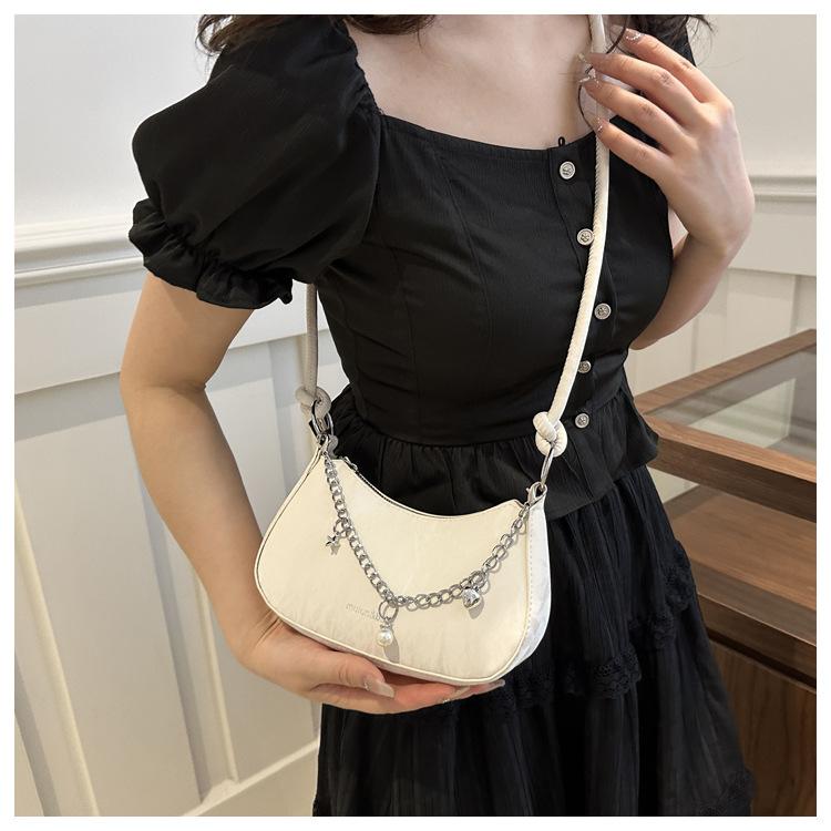 Chic Small Shoulder Bag for Women 2026 New Fashion Casual Crossbody Armpit Bag PU Leather Chain Purse KTB