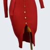 Export Fashion Style Round Neck Metal Clinch Pullover Knitting Sweater Long Sleeve Silm Hip Bag Dress Female Pure Color