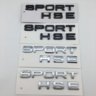 1X Nový chrom Matná stříbrná Černá SPORT HSE Velká písmena Odznaky na boty Emblém Samolepka na auto pro Range-rover Land-rover