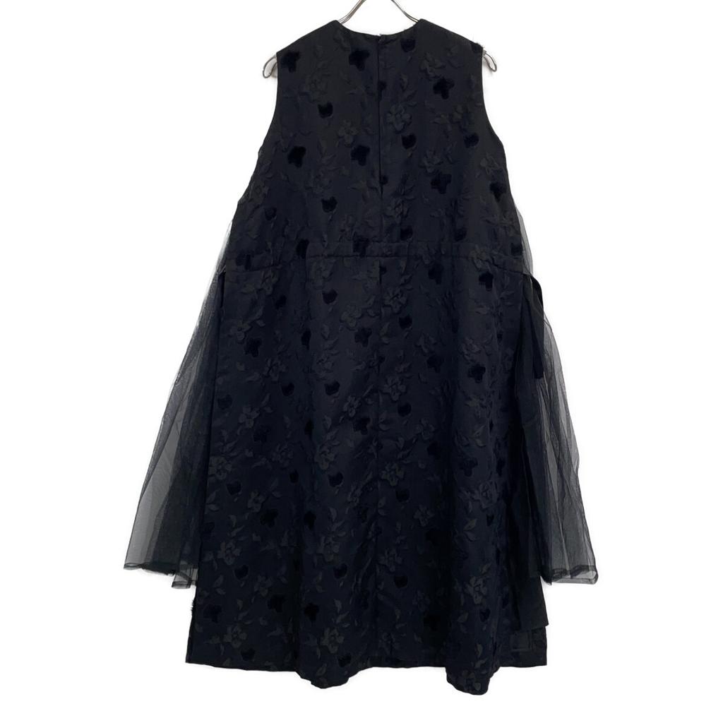 noir kei ninomiya [Excellent Condition] AD2019 3D-O011 Floral Jacquard Tulle Sleeveless Dress dress M blackUsed