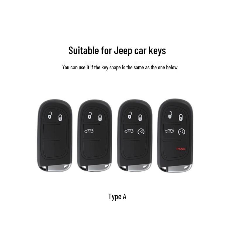 Metal Key Shell for Jeep: Compass, Renegade, Cherokee, Wrangler