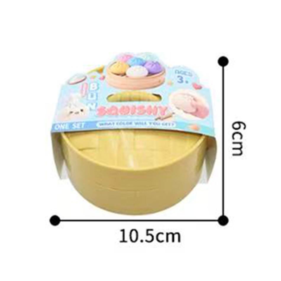 Colorful Dumpling Stress Balls Fidget Sensory Toys Simulation Food Squishies with Steamer Squeeze Dough for Anxiety Relief Gifts