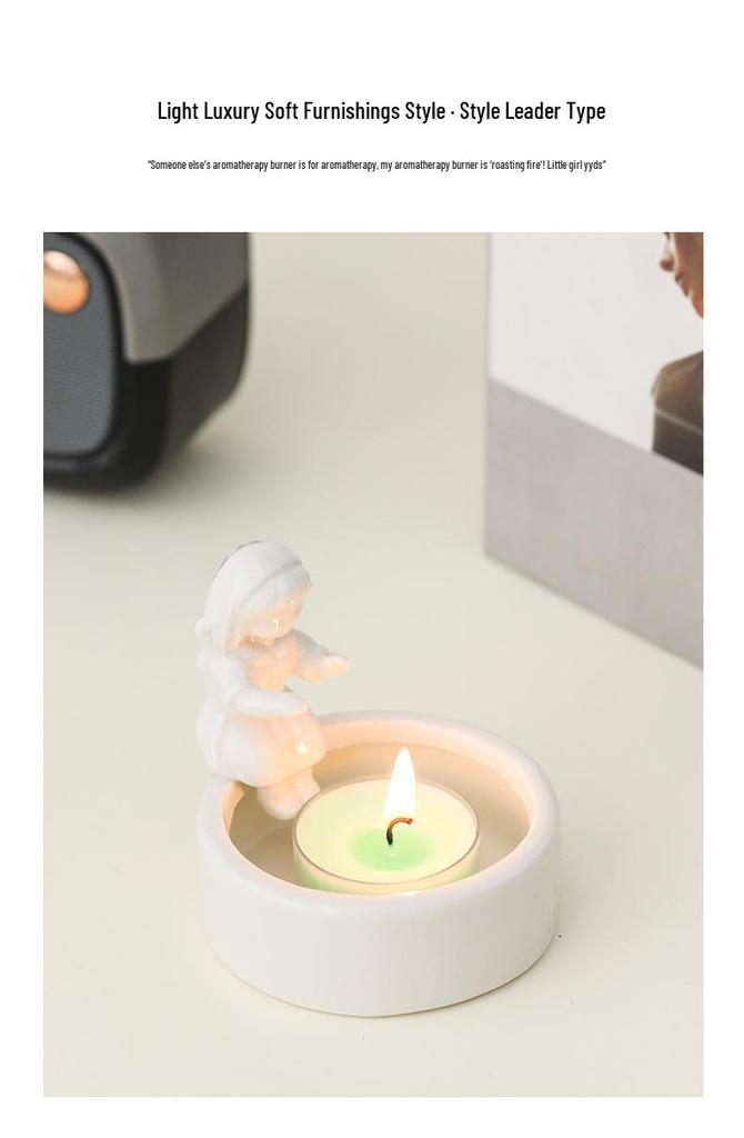 Nordic Ceramic Match Girl Candle Holder - Easter Home Decor Aroma Ornament