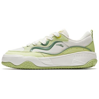 Comfortable Versatile Non-Slip Wear-Resistant Breathable Low-Top Skate Shoes Women Sneaker White Green 922528072-3