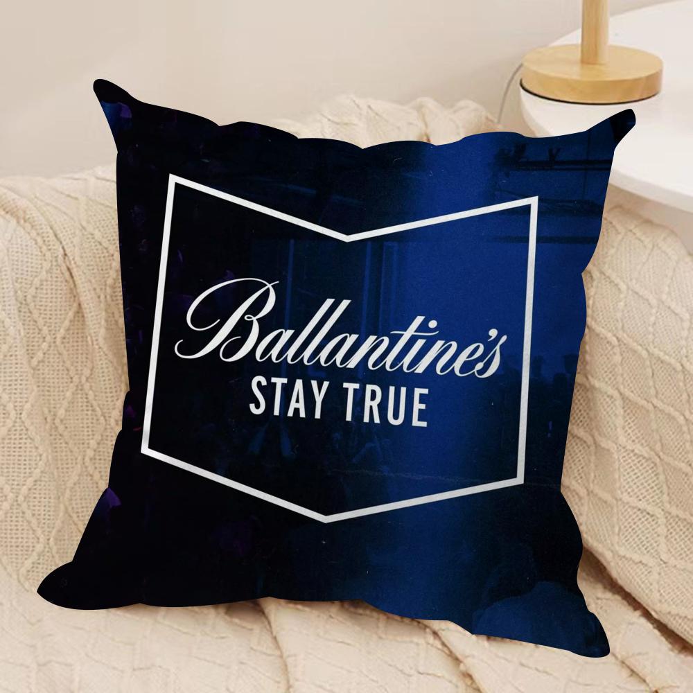 Whiskey B_Ballantine'S Kunst Kissenbezug Seidiger Kurzer Plüsch Beidseitig Bedruckter Kissenbezug Für Sofa Alle Jahreszeiten Heimdekoration Geschenk
