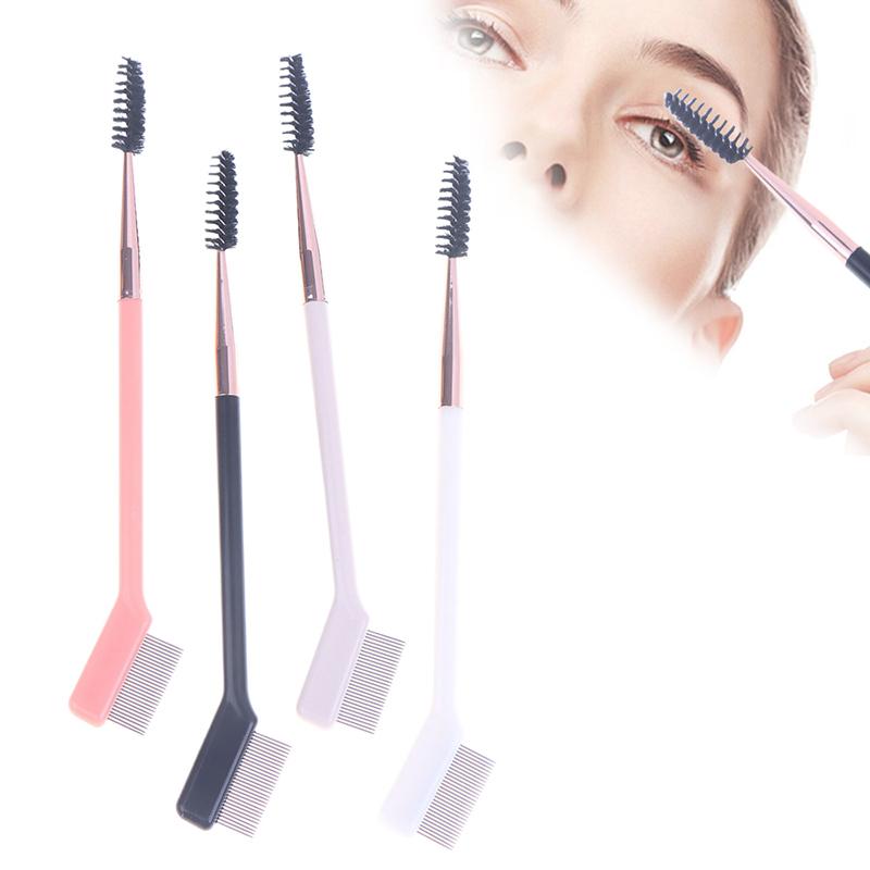 Double Headed Eyebrow Brush Steel Needle Eyelash Comb Contouring Eye Brow Eyeliner Makeup Brushes Eyes Blending Cosmetic Brushes