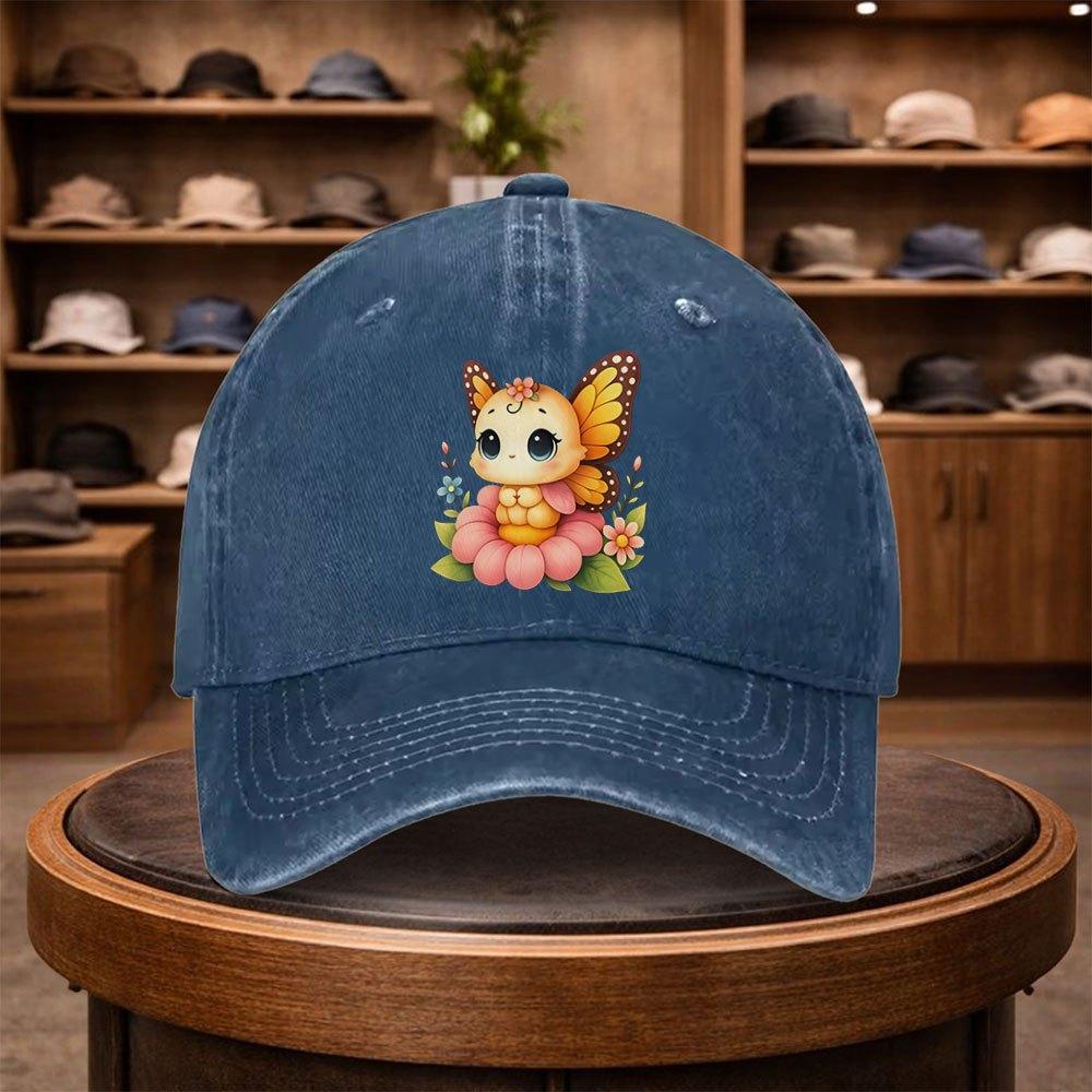 Butterfly Fairy Print Baseball Cap Casual Visor Fashion Hat Adjustable Outdoor Leisure Cap for All Seasons Ideal for Trave