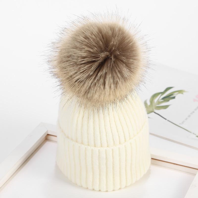 

Шапка женская зимняя корейская версия универсальная флисовая шерстяная шапка Tide студенческая осенне-зимняя пуловер утолщенная вязаная шапка M（56-58cm）