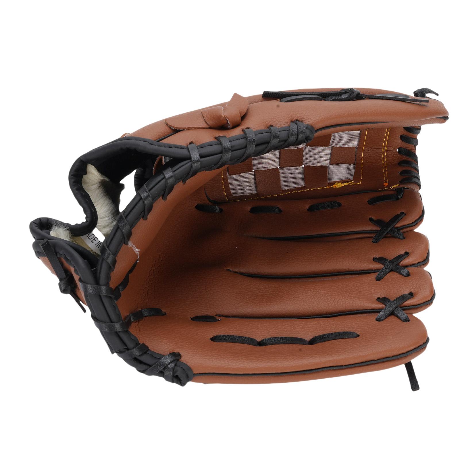 

Sports Baseball Glove for Adult Youth Leather Breathable Baseball Softball Glove for Training Brown 24.1cm 9.5in коричневий