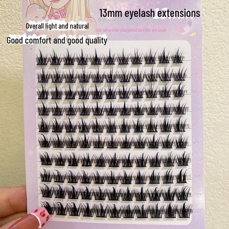 Mengji Shangpin Natural Thick Faux Wild Devil Eyelashes - 10 Rows for Women, Photogenic Cartoon Style