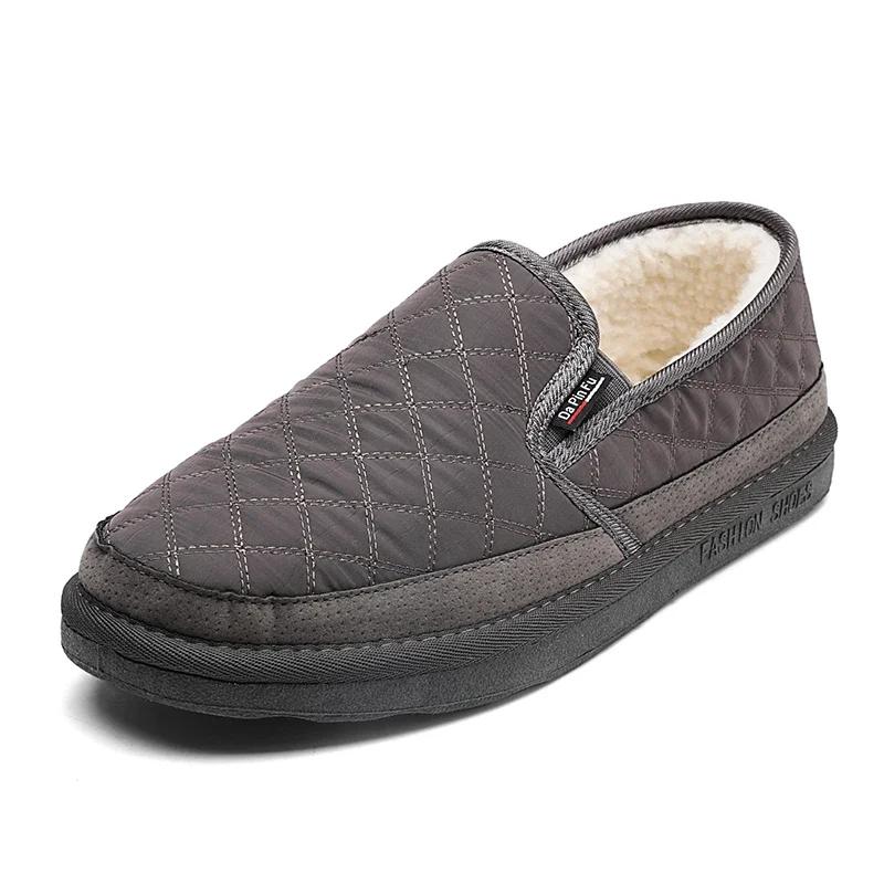 Fashion Hot Style Men's Casual Shoes Winter Plus Velvet Warm Slip-on Cotton Shoes Trendy All-match Popular Model Snow Boots for Men