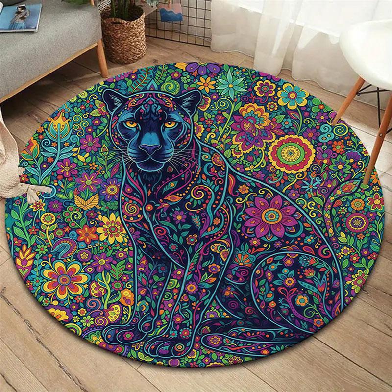 

Mandalapainting Round Area Rug,Carpet Rug for Living Room Bedroom Sofa Playroom Decor,Non slip Floor Mat 80cmx80cm