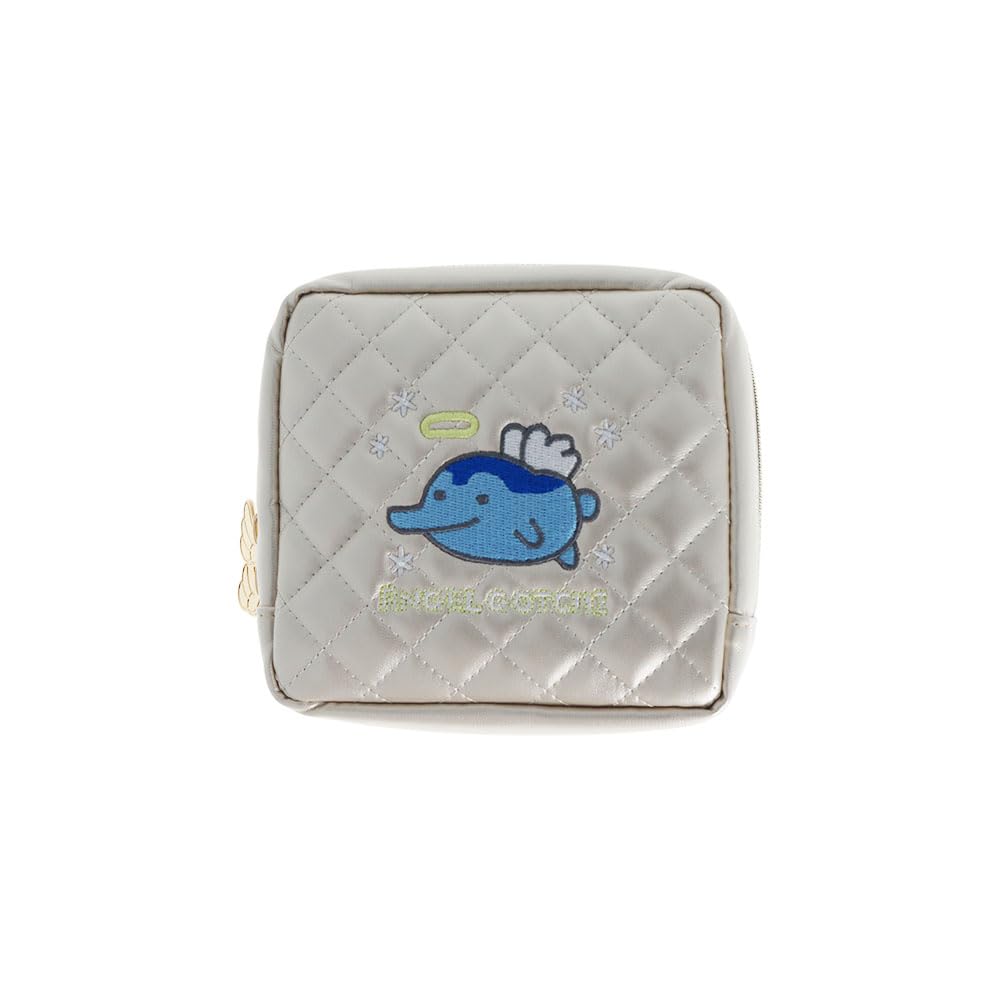 Sun-Star Stationery Tamagotchi Merchandise Pouch, Quilted Fabric, Angel Tamagotchi, Angel White, S2336189