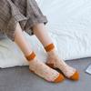 1 Paar unsichtbare Bonbonfarbene kurze Socken aus Netzstoff, gepunktet, elastische Strumpfwaren aus Seide, lässige Mode