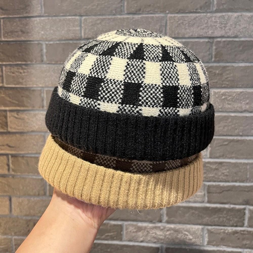 Gestreiftes Streetwear Docker-Hut Warmer Vermieter-Hut Retro Gestrickte Beanie-Mütze Unisex