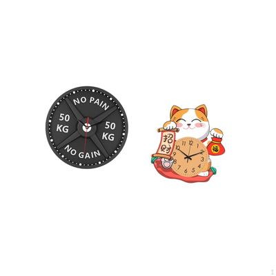 Creative 3D Cat Wall Clock Ornament Silent Non Ticking Decorative for Office Bedroom Kitchen