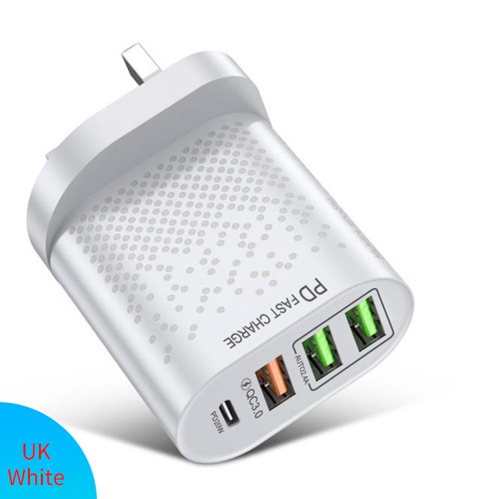 PD+QC3. 0 Încărcător de telefon USB C 4 porturi Încărcare rapidă PD 20W Adaptor de alimentare Pentru iPhone Xiaomi Samsung Australia Ștecher coreean