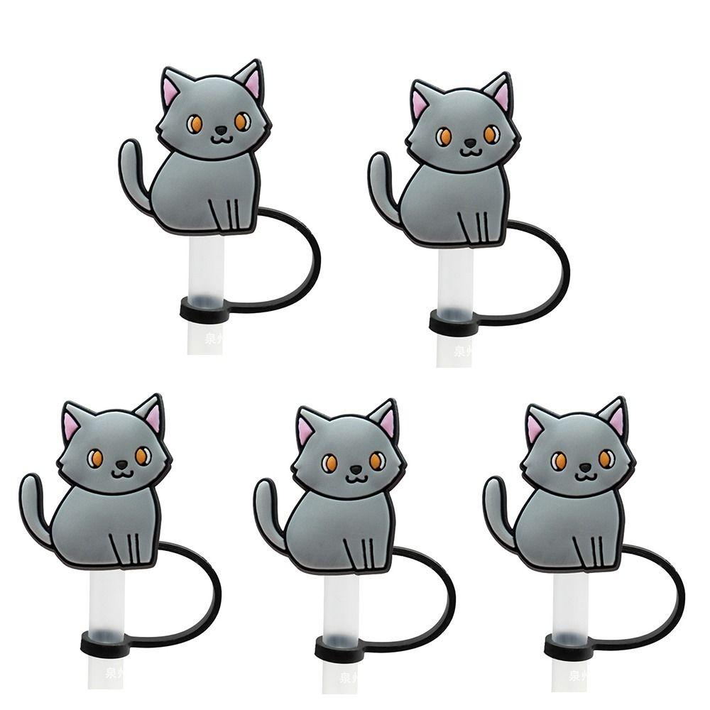 5PCS Dust Proof Plugs Protector Silicone Straw Plug Reusable Straw Toppers  Cup Accessories