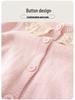 Girls' Spring & Autumn Cardigan Princess Dress Set 2025 - Sweet Two-Piece Outfit for Kids