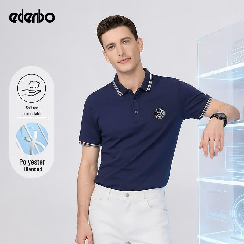 Edenbo Men s Cotton Blend Striped Polo T-Shirt XL