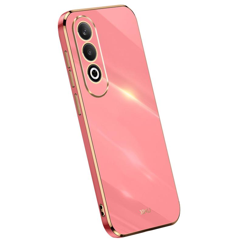 

For Oppo K12 Case Electroplating Edge Shockproof TPU Phone Cover Red