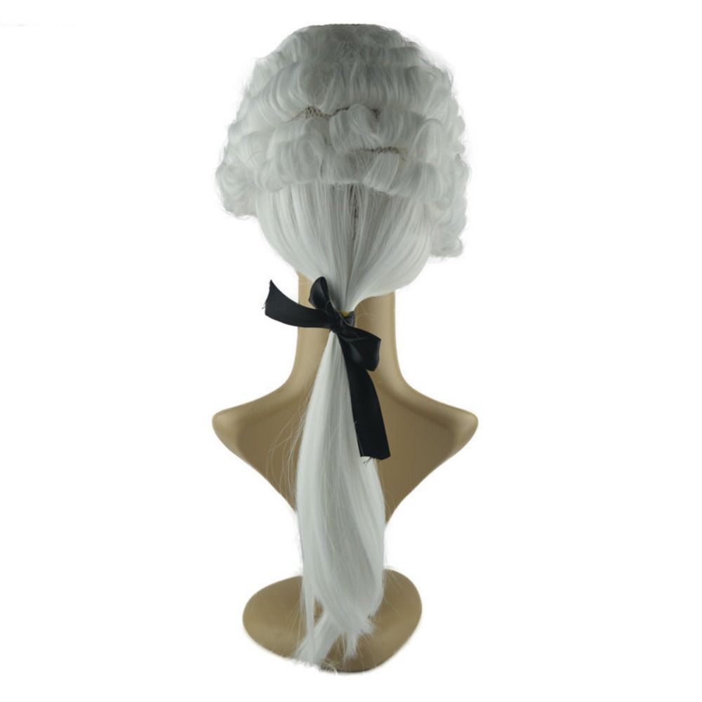 Funny Lawyer Judge Wig Long Baroque Curly Male Wigs Halloween Cosplay Wig Festival Party