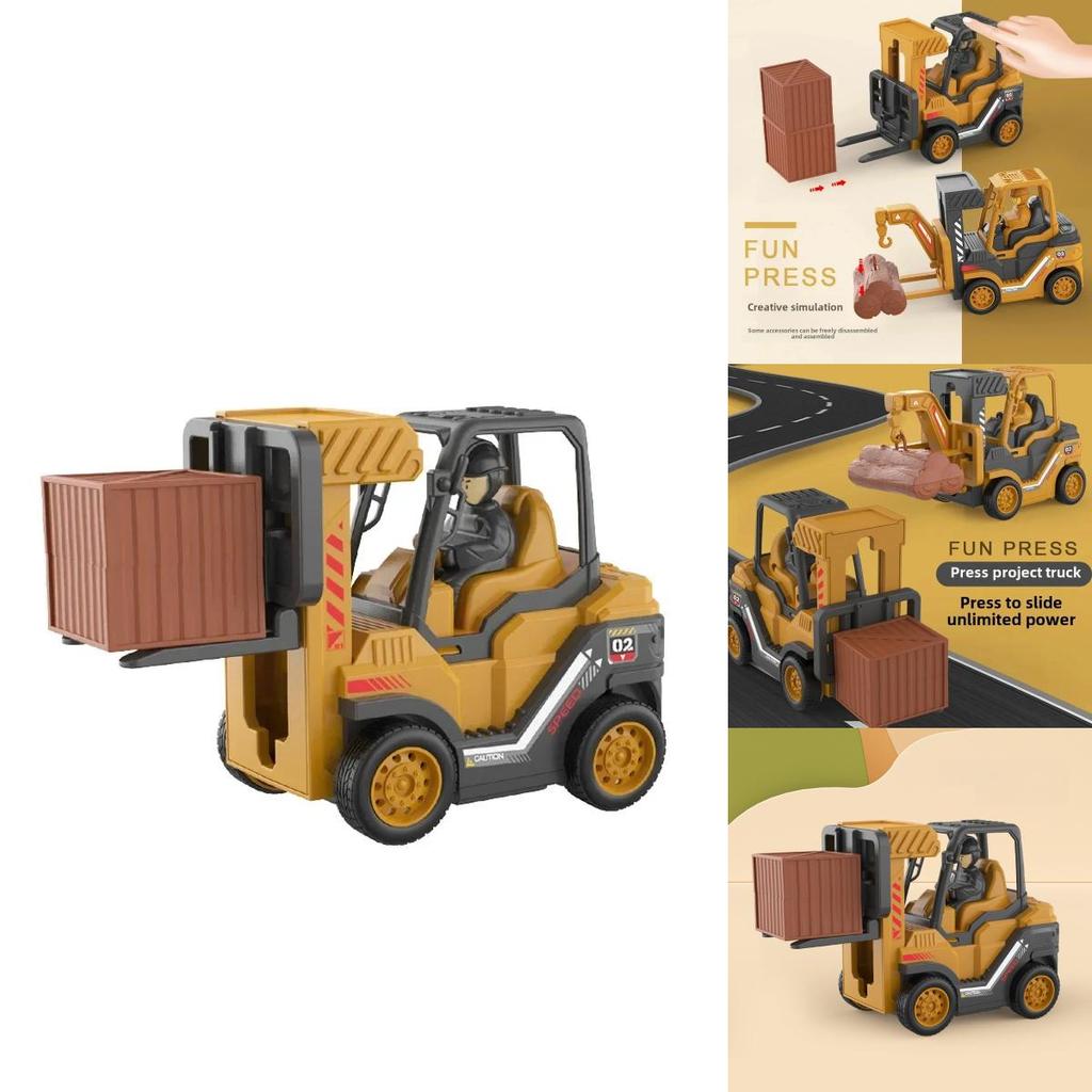 Inertia Construction Truck Toy For Kids With Moving Parts And Lift Crane