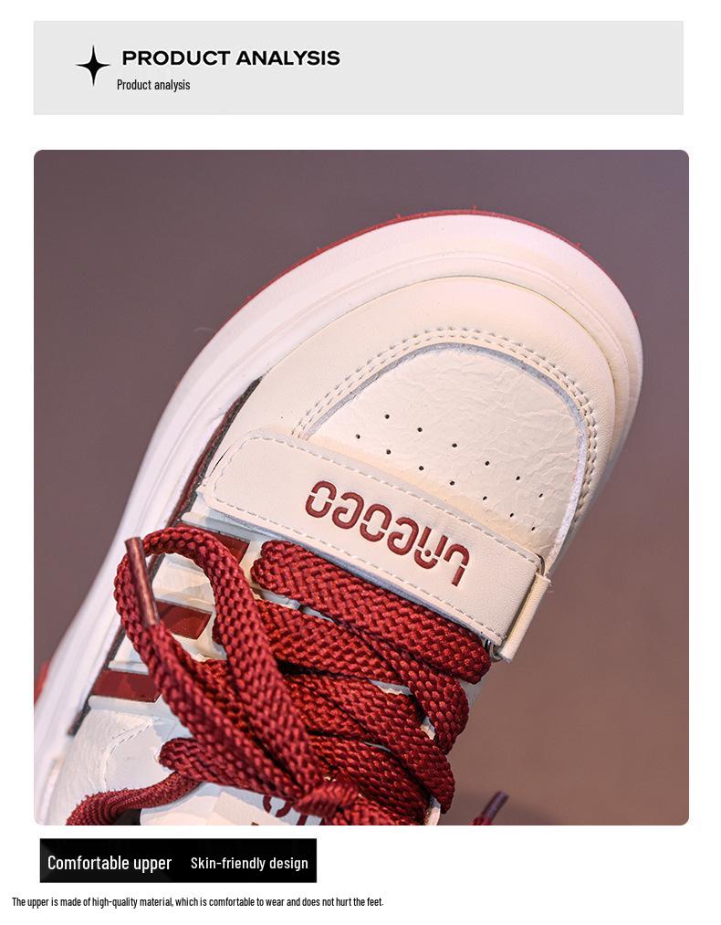 2025 Spring Children's Trendy Leather Skate Shoes – Versatile Casual Footwear for Girls and Boys