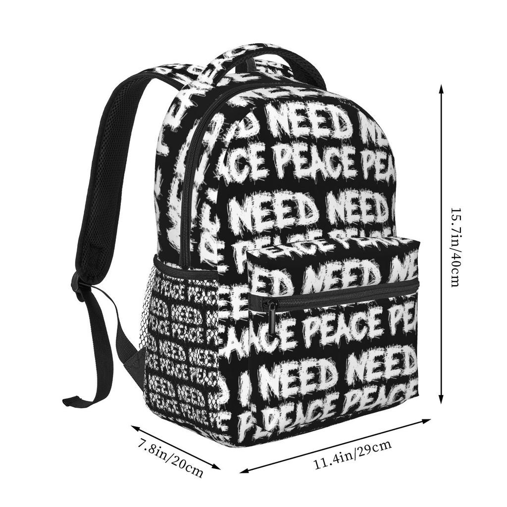 Need Peace Graphics Student Backpack School Bag Hiking Travel Daypack for Boys Girls Fashion Bookbag Shoulder Bags