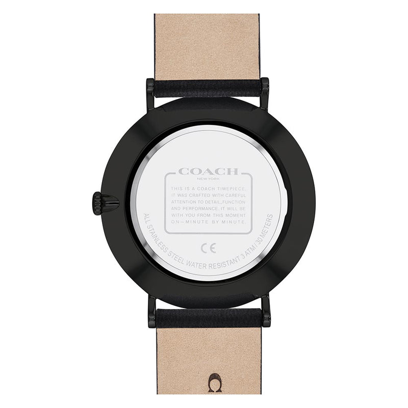 Coach Charles Black Leather Men's Watch  14602434