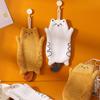 Cute Cat Shaped Hanging Hand Towel Soft Coral Quick Dry Cartoon Hand Drying Cloth for Kitchen Bathroom Kids Household