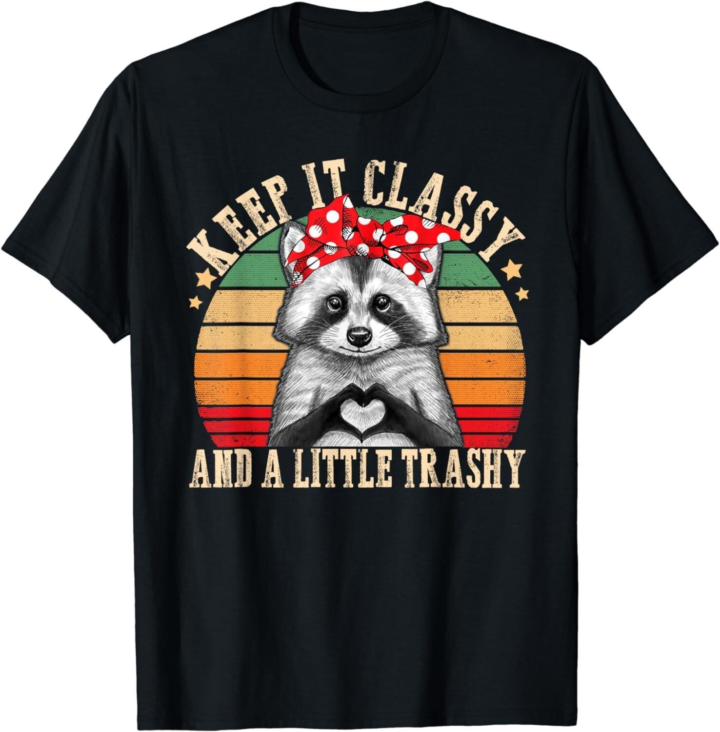 Funny Raccoon Trashy Vintage Retro Funny Racoon Lovers Unisex T-Shirt S разноцветный
