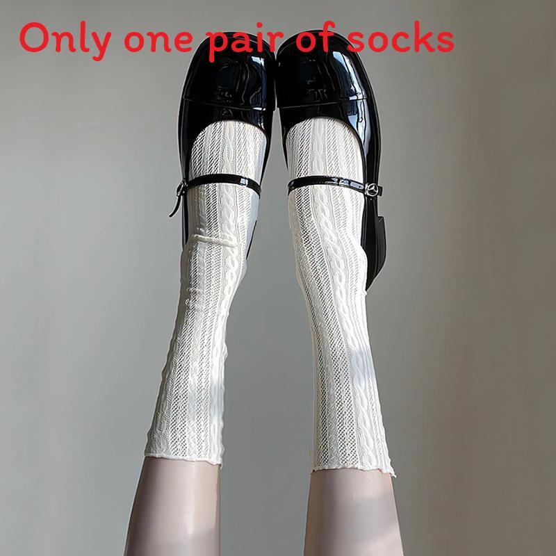 Lolita Lace Thigh High Socks With Breathable Mesh For Girls Spring Fashion