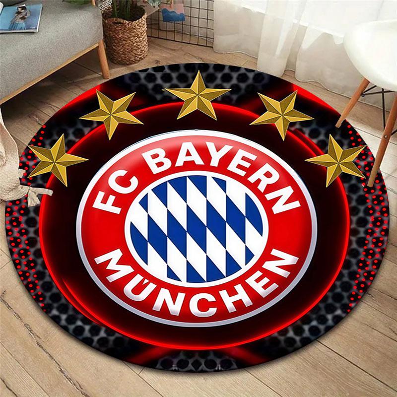FC Bayern Munchen Round Area Rug,Carpet Rug for Living Room Bedroom Sofa Playroom Decor,Non-slip Floor Mat