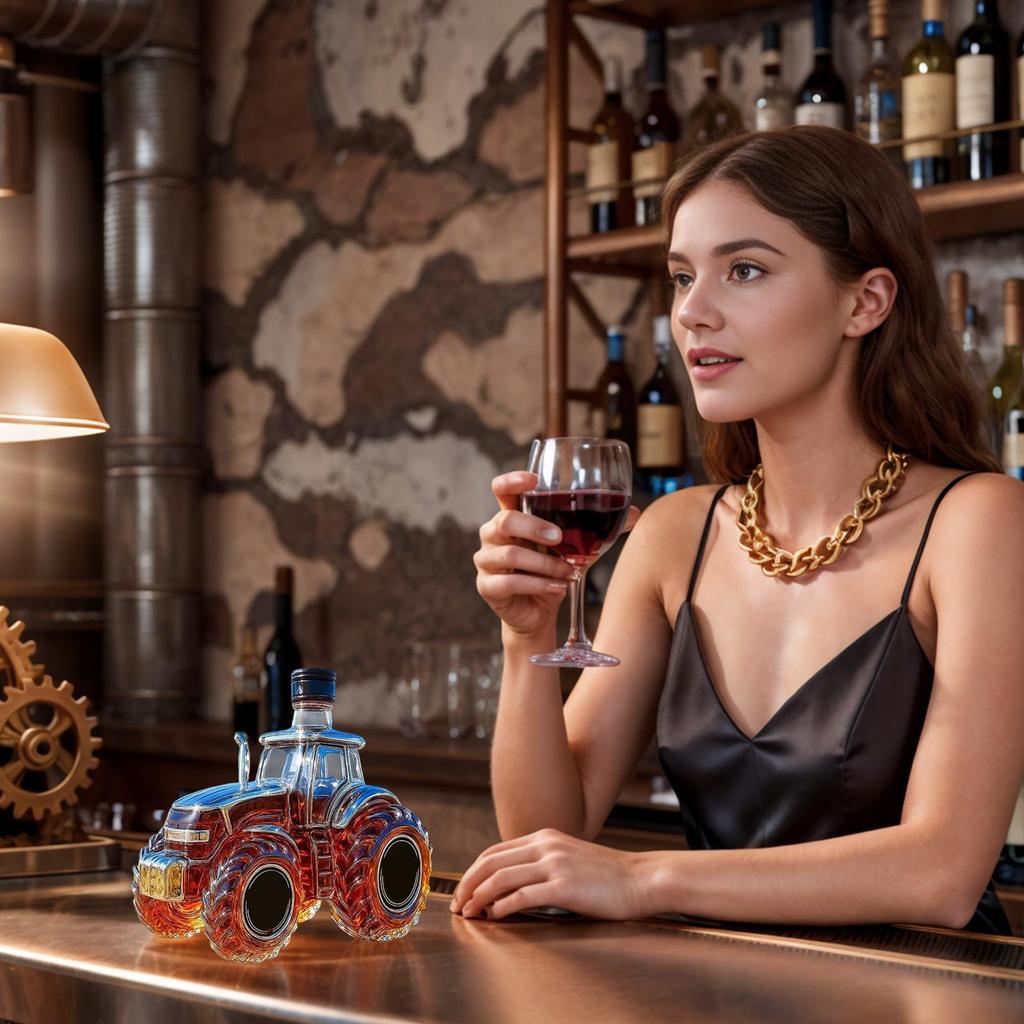 Carafa de Whiskey 300ml Formă de Tractor Distribuitor de Alcool Sticlă de Vodka Whiskey Distribuitor pentru Brandy Bourbon Băuturi Băuturi Familie