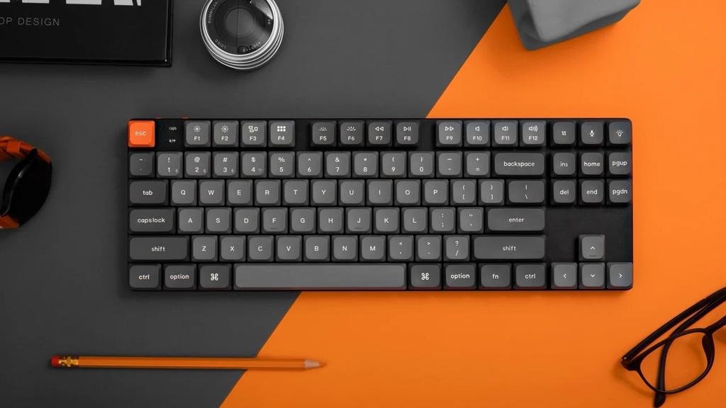 Keychron - K1 Max QMK/VIA Wireless Custom Mechanical Keyboard - Low Profile Wireless Mechanical Keyboard White Gateron Brown