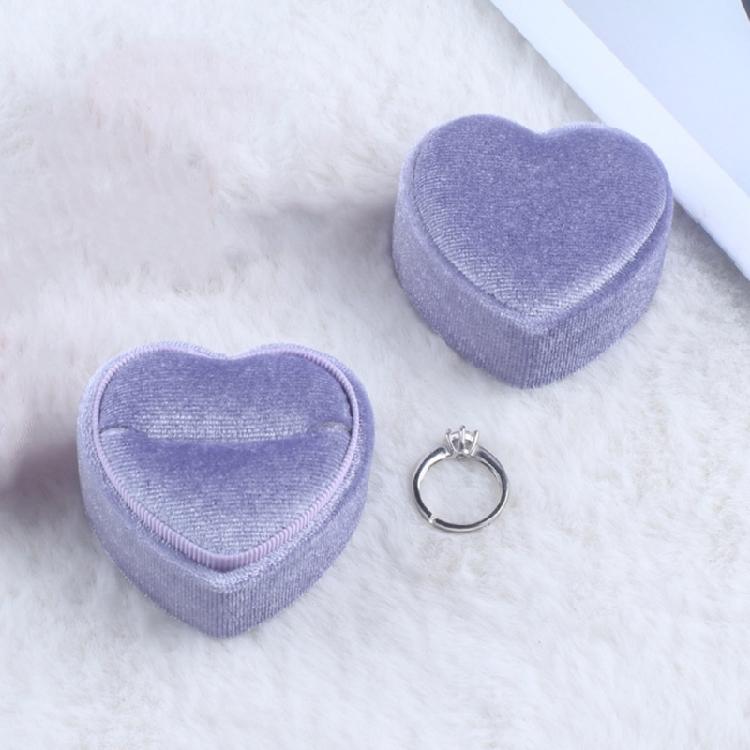 Miękki wyściełany pojemnik na pierścionek w kształcie serca Elegancki pojemnik do przechowywania pierścionków w kształcie serca na rocznicę urodzin