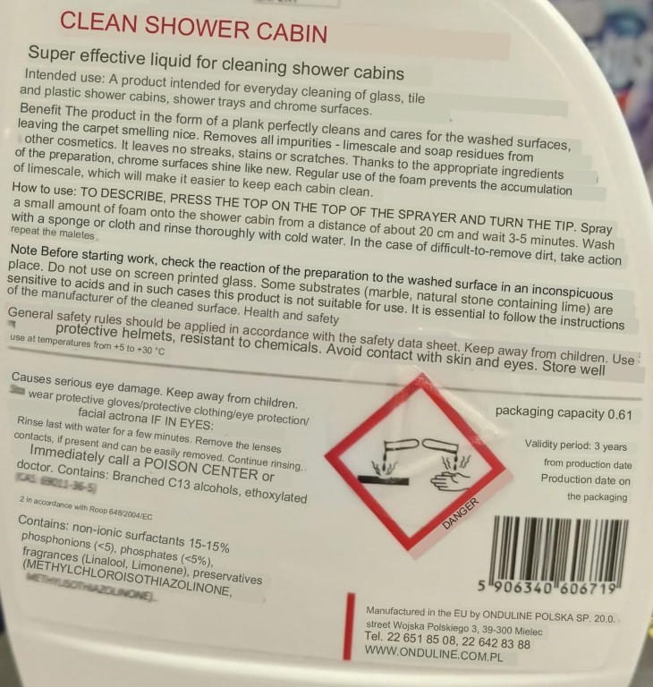 Feda shower cabin cleaning foam 06l