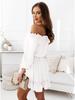 2022 Spring/Summer Women's Off-the-Shoulder Casual Solid Color Waist-Gathering Dress