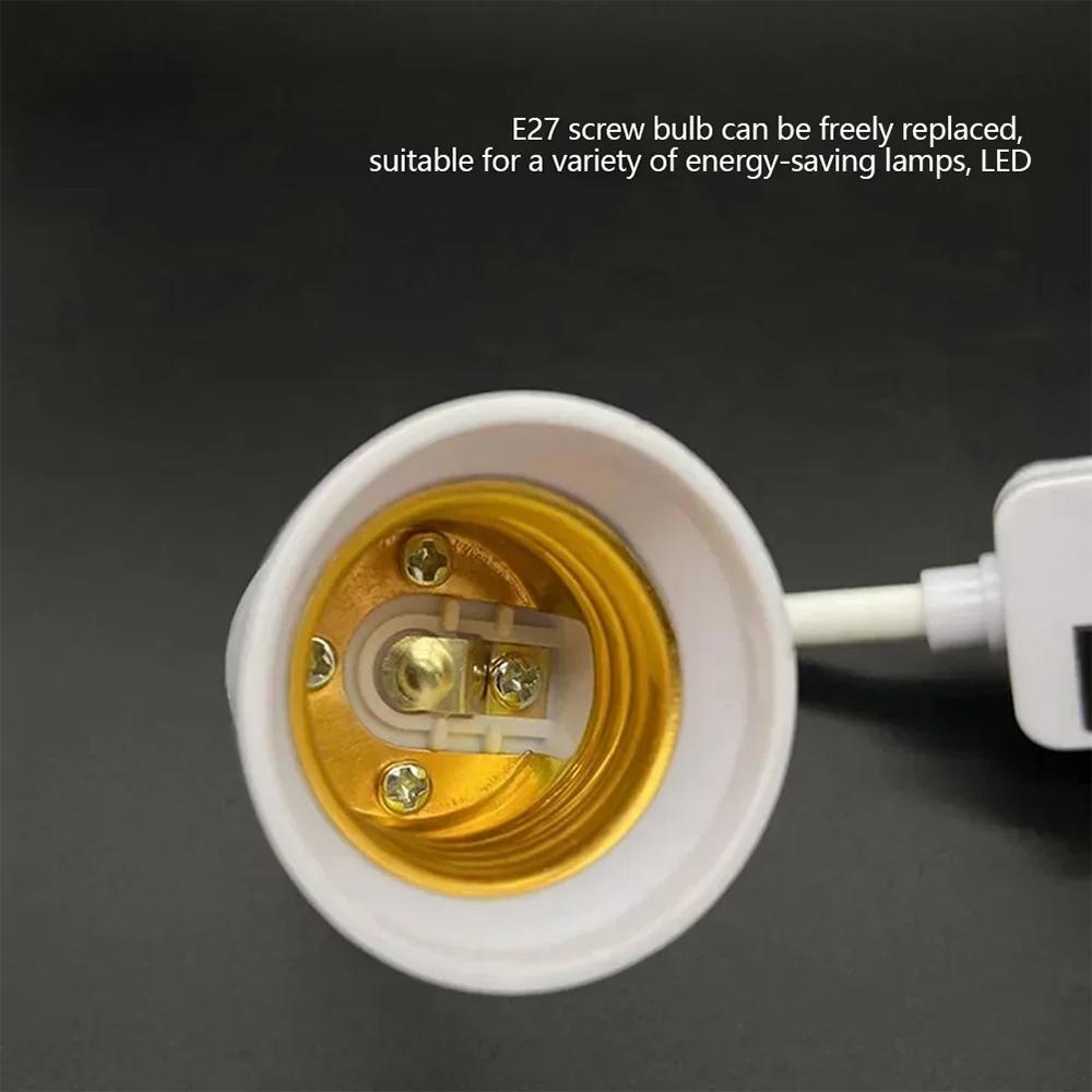 Přímé zásuvné otočné svítidlo s paticí E27, držákem žárovky a vypínačem, EU zástrčka, držák lampy, LED stolní lampa, LED základna lampy, základna lampy