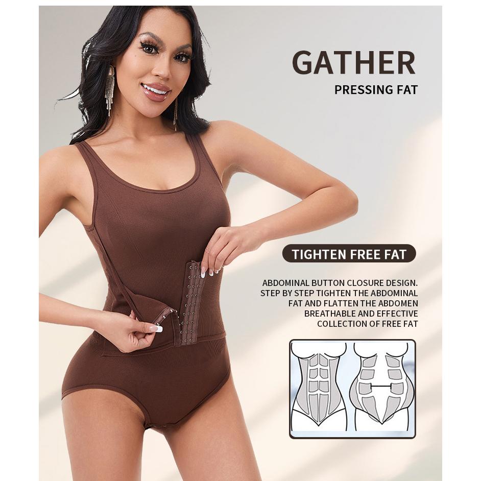 Bodysuit for Women Tummy Control Shapewear Round Neck Sleeveless Leotards Tops Waist Cincher Body Shaper Slimming Underwear