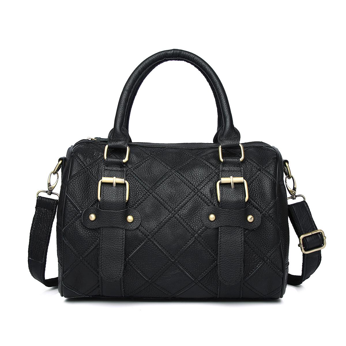 

Лоскутная сумка из натуральной кожи для женщин на одно плечо клетчатая сумка-подушка контрастного цвета модная женская