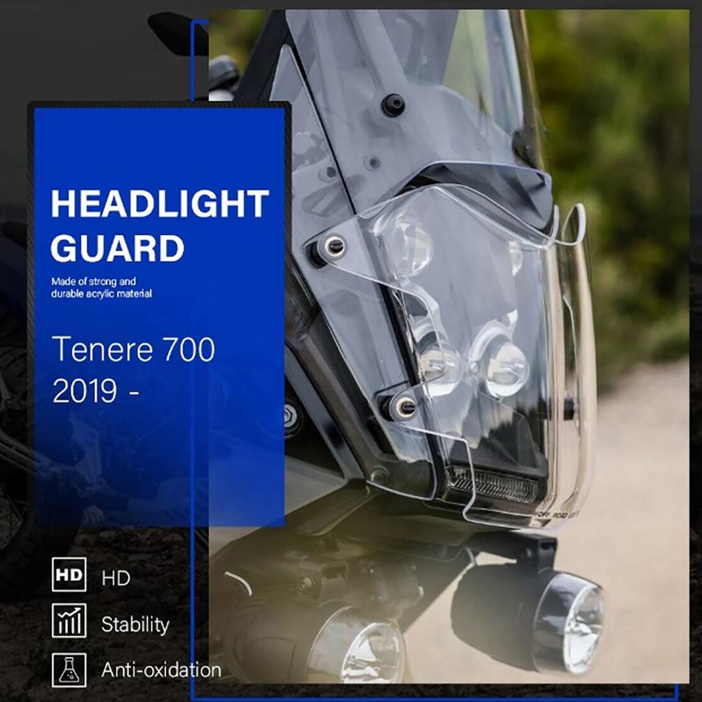 Motorcycle Headlight Cover Acrylic Material Motorcycle Headlight Cover Replacement for Tenere 700 2019‑