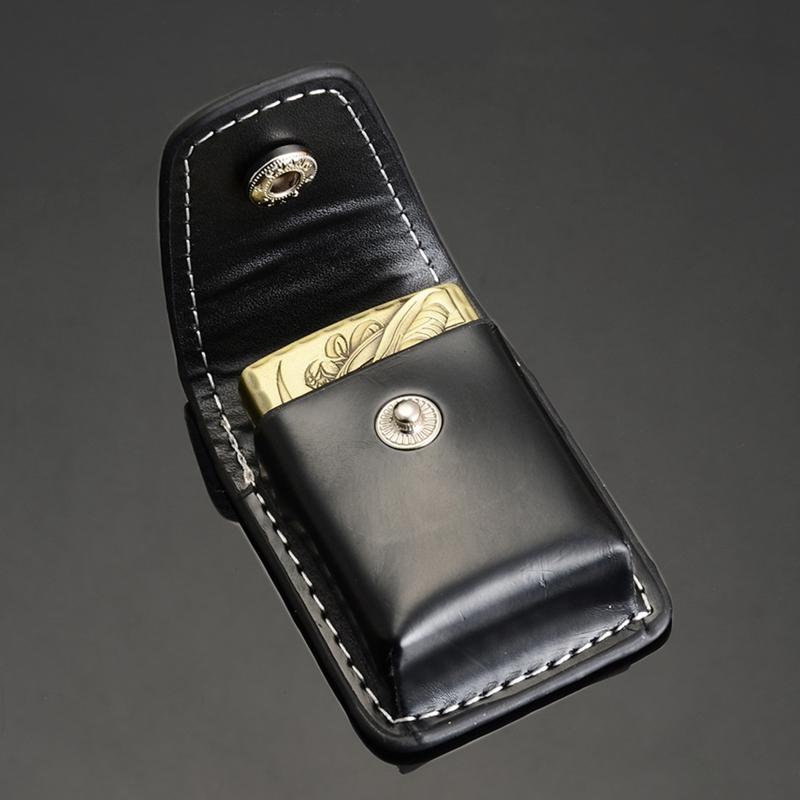 PU Leather Lighters Bag Windproof Oil Lighters Protective Cover Pouch Storage for Men Outdoor Traveling Camping Gift