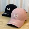 Neue LA Baseballkappe für Damen Koreanischer Stil Gestickte Schirmmütze Tiefer Sitz Sonnenschutz Kleines Gesicht