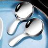 Mini Stainless Steel Short Handle Spoon Silver Gold Cute Round Head Ice Cream Dessert Spoons Kitchen Teaspoon Tableware Utensils