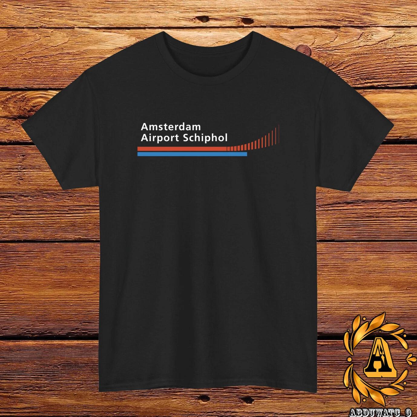 Amsterdam Airport Schiphol Logo T-Shirt Black/Grey/White/Navy/Red/Light Blue L
