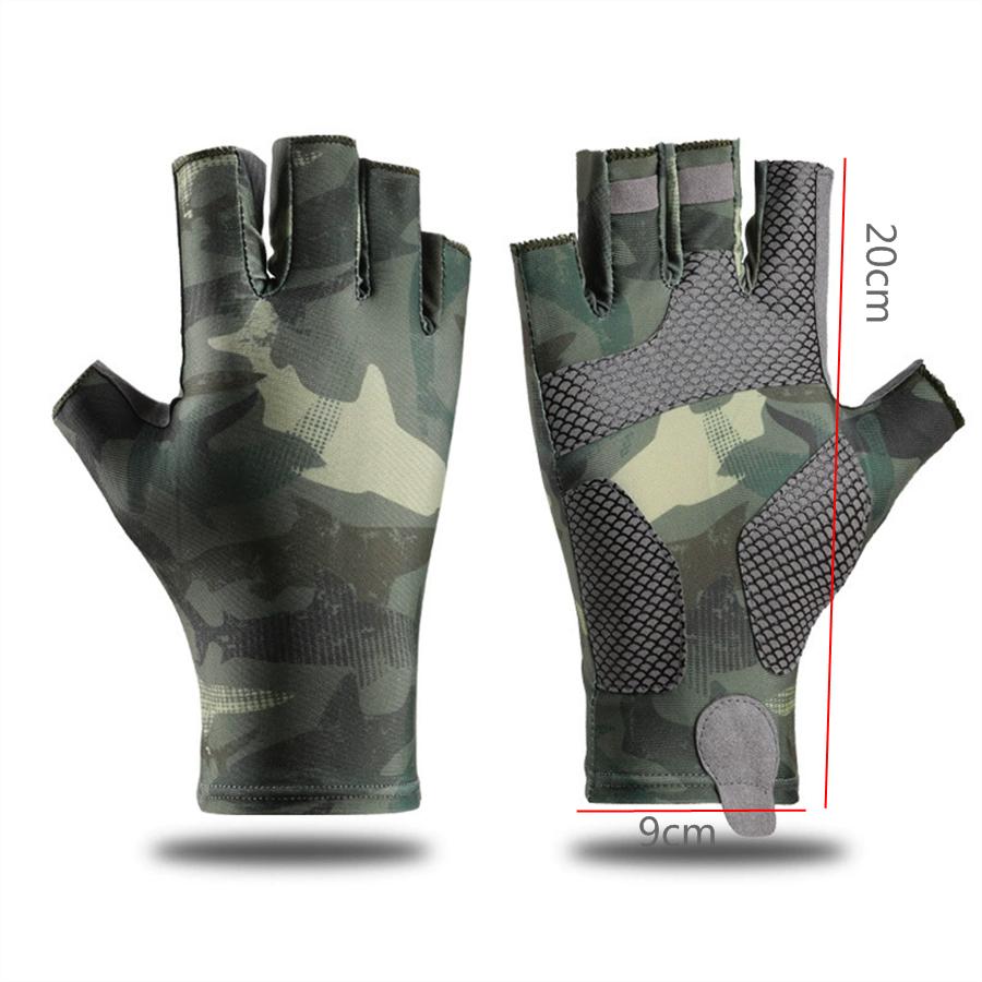 UV Protection Half Finger Fishing Gloves, Anti-Slip Breathable Outdoor Sports Gloves