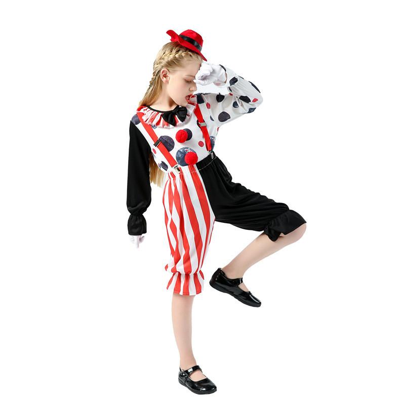 Colorful Polyester Clown Costume For Kids Perfect For Halloween Performance And Stage Shows