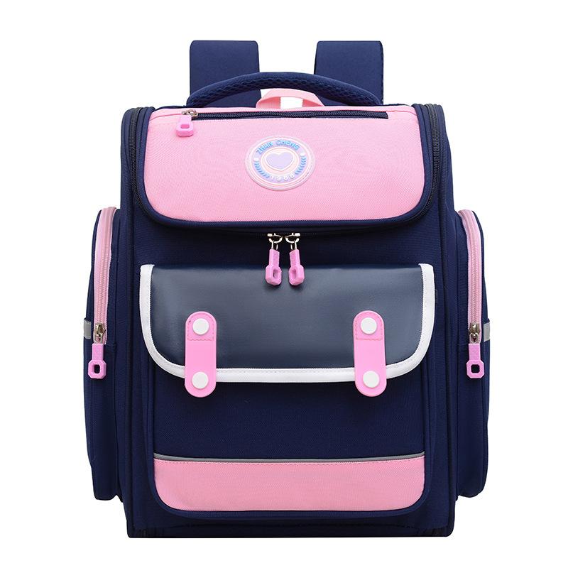 

And Practical Stylish Kids Backpack With Breathable Material And Supportive Back Design Dark Blue Pink